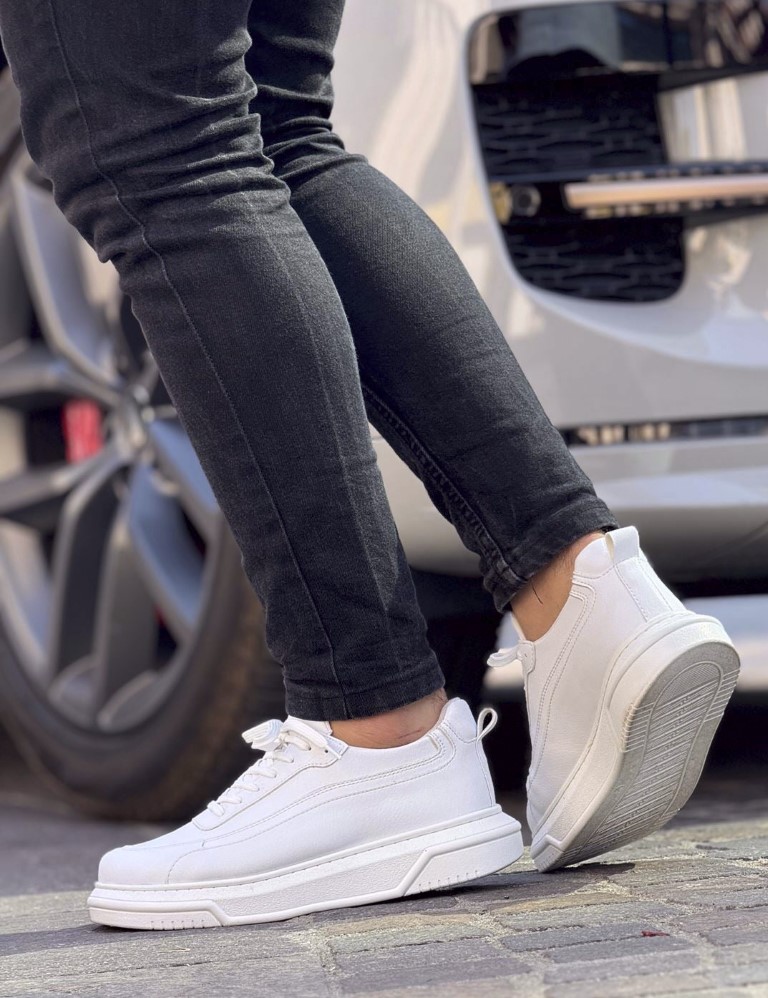 Ανδρικά λευκά Sneakers με λαστιχένια σόλα CH987W φωτογραφία